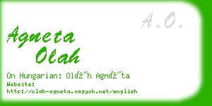 agneta olah business card